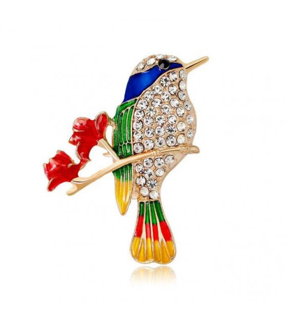 XSB204 - Colorful Bird Saree Brooch